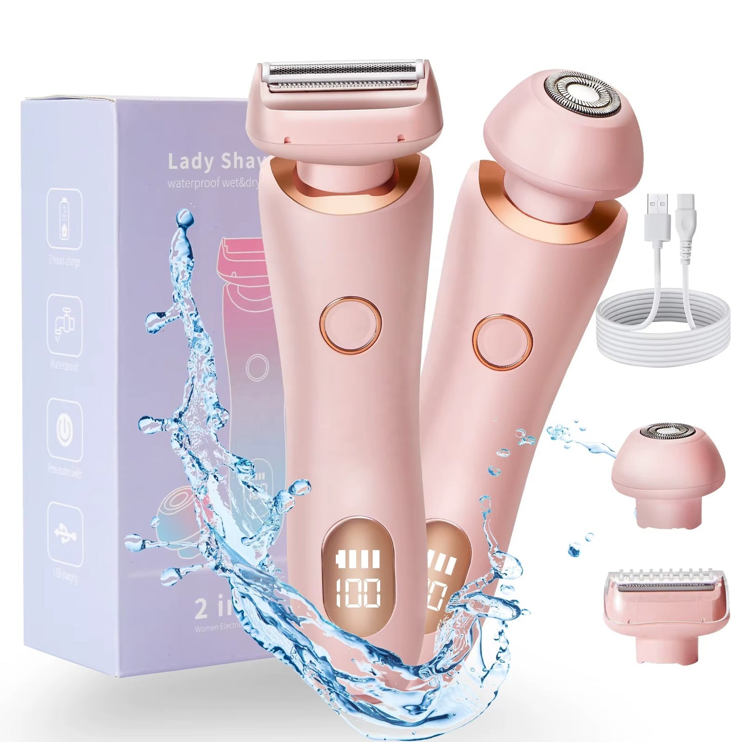 Rasoio Elettrico Donna 2 in 1 Ricaricabile